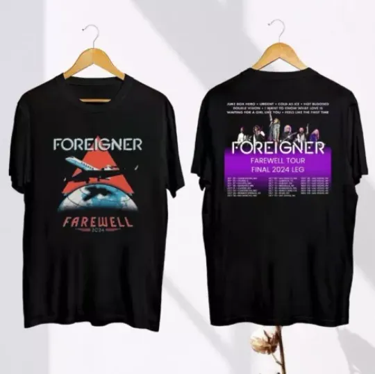 Discover Rock Band Foreigner Vintage Shirt, Foreigner Farewell Tour 2024 TShirt, Foreigne