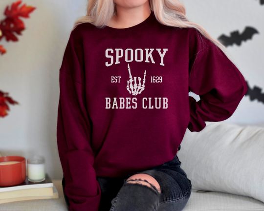 Discover Spooky Babes Club Halloween Sweatshirt