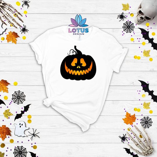 Discover Funny Pumpkin T-Shirt, Jack-o-Lantern Gift, Ghost Pumpkin Tee, Halloween Shirt