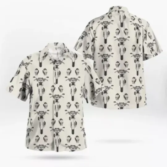 Discover Motorbike And Gloves Seamless Pattern Hawaiian Shirt