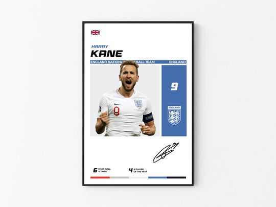 Discover Harry Kane Poster, England Football, Soccer Poster, Sports Poster