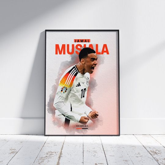 Discover Jamal Musiala Poster Football Print Custom Football Wall Art Germany Fan Gift