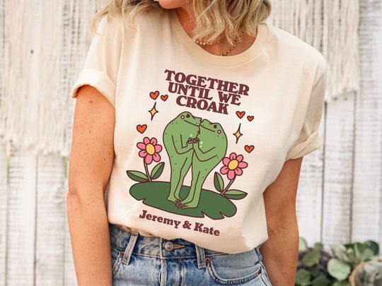 Discover Custom Frog Couple Tshirt, Couple Froggy Custom T-shirts, Toad Frog Lover Gift