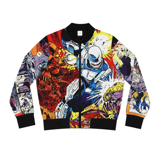 Discover Custom Made To Order Robocop Vs Terminator Comic Book Art Black Bomber Jacket