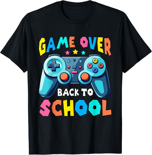Discover Game Over Back To School Kids First Day School Funny Gaming T-Shirt