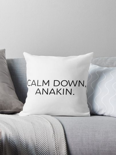Discover Calm Down, Anakin Throw Pillow