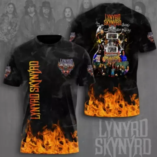 Discover Unisex 3D Lnyrd Sknyrd Shirt Rock Band Music T-Shirt