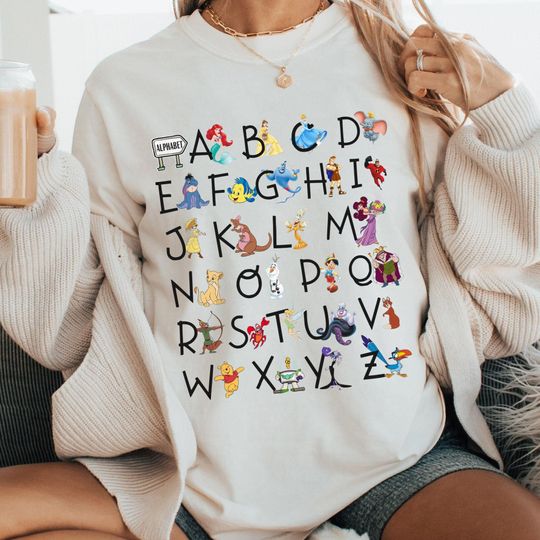 Discover Characters Alphabet Teacher  Shirt, Kindergarten Teacher Life Tee