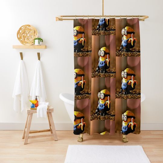 Discover minions and banana Shower Curtain