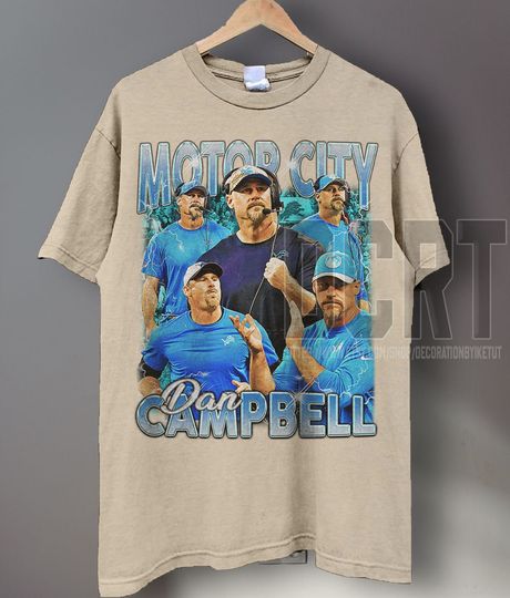 Discover Vintage 90s Graphic Style Motorcity Dan T-Shirt, Dan Campbell Shirt, Vintage Oversized Sport Tee