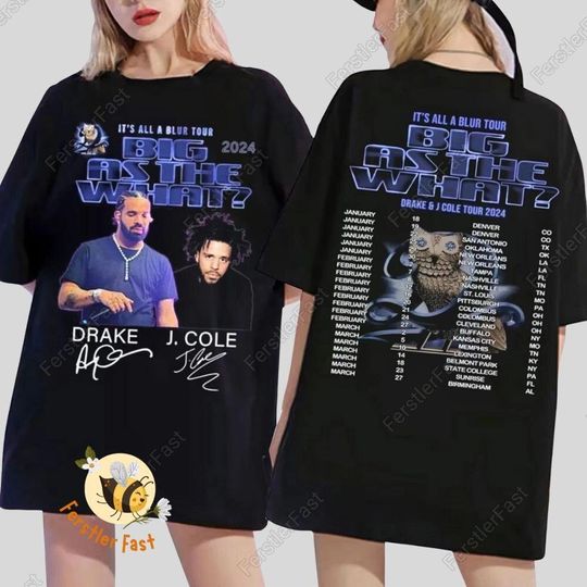 Discover Drake J Cole 2024 Tour Shirt, Drake It's All Blur Tour Shirt