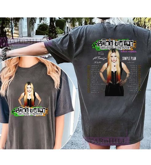 Discover Avril Lavigne 2024 Greatest Hits Tour 2 sides Unisex Tshirt, Band TShirt, Avril Lavigne Concert shirt