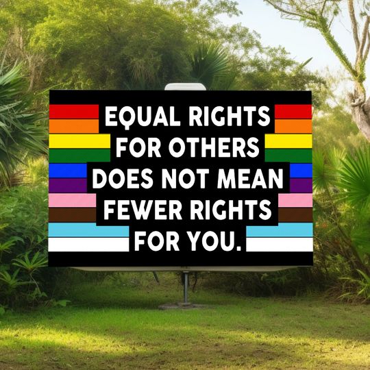 Discover Equal Rights Pride Yard Sign, LGBTQ+ Support Lawn Sign Pride LGBTQ Parade Awareness month