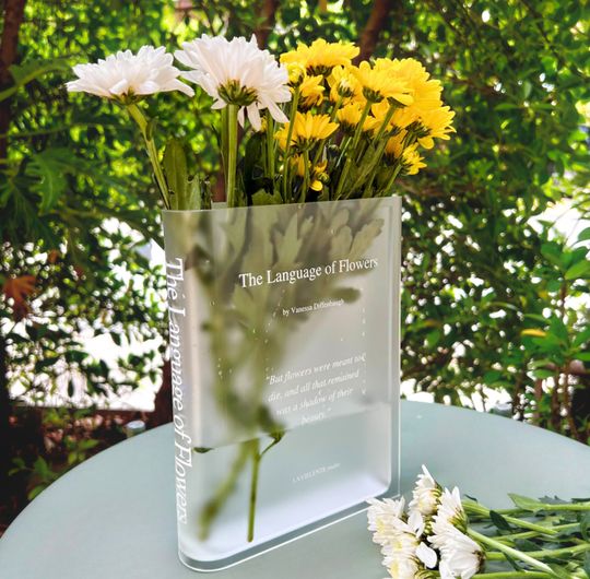 Discover Acrylic Book Vase for Flowers Bookshelf Decor Modern Home Decor