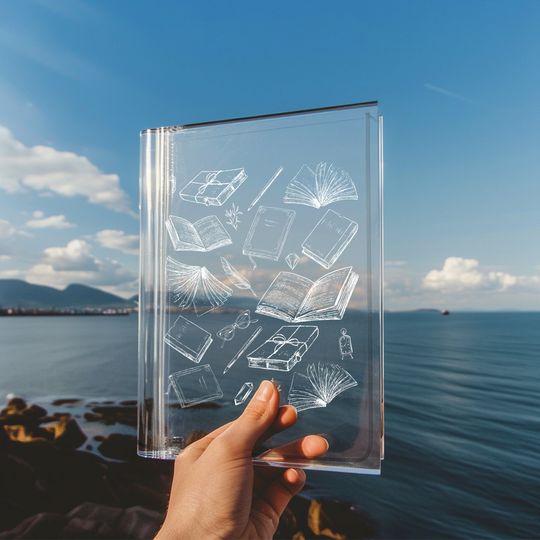 Discover Customized Bookish Books Acrylic Vase for Flowers, Book Shaped Flower Vase