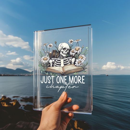 Discover Just One More Chapter Bookish Books Acrylic Vase for Flowers, Book Lover Gift For Reader, Book Club Gift