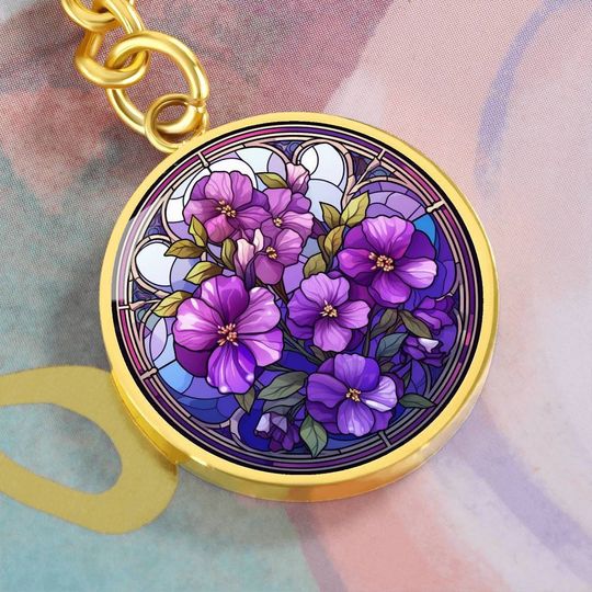 Discover Violet February Birth Flower Faux Stained Glass
