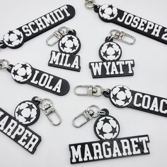 Discover Star Soccer Personalized Keychain / Keyring / Bag Tag / Name Tag