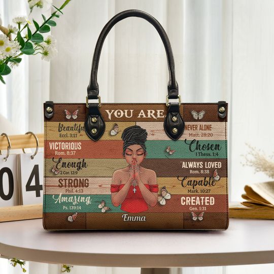 Discover You Are Beautiful Strong - Personalized Leather Bag