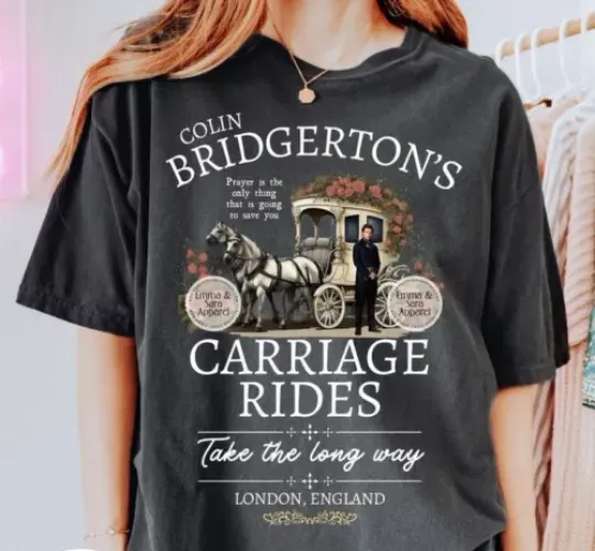 Discover Penelope And Colin Carriage Scene T-Shirt, Bridgerton Polin Season Shirt