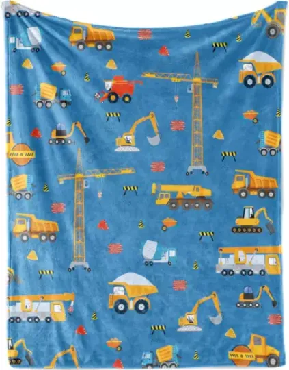 Discover Construction Blanket for Baby Boys, Excavator Truck Blanket
