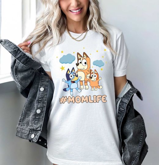 Discover BlueyDad Mom Life T-shirt, Chilli Heeler Shirt, BlueyDad Family Shirt, Mom Gift Shirt