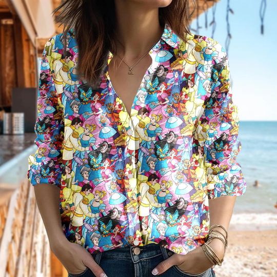 Discover Cinde Women Casual Shirt, Cinde Linen Shirt, Princess Linen Button Tee,