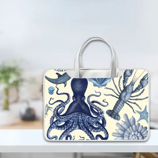 Discover Blue Ocean Life Aesthetic Scrapbook Laptop Bag