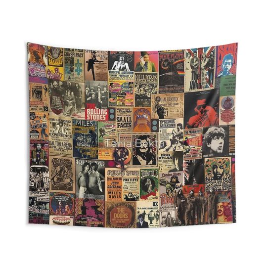 Discover Rock n' roll stories Indoor Wall Tapestry Tapestries | Rock n' roll stories Tapestry
