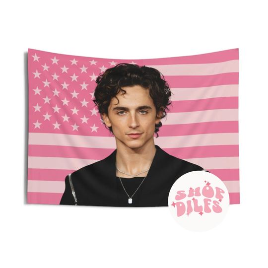 Discover Timothe Chalamet Pink Wall Tapestry American Flag