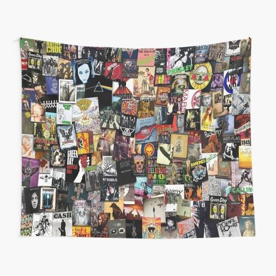 Discover In One Place Music Tapestry - Album and Band Collage