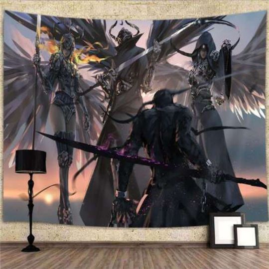 Discover Abstract Goth Knight Medieval Large Tapestry Wall Hanging Angel Wall Art Posters
