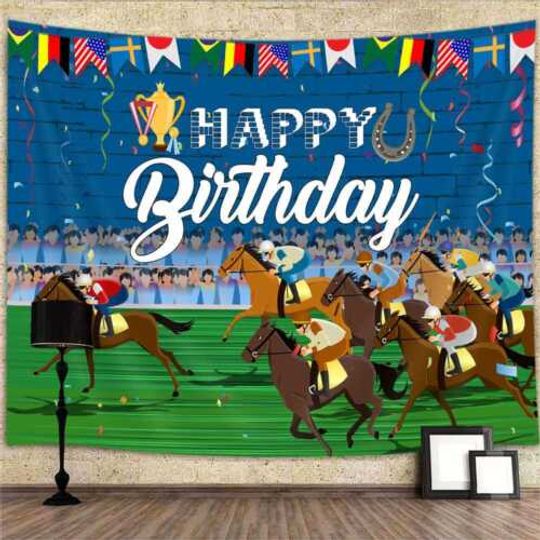 Discover Horse Race Party Extra Large Tapestry Wall Hanging Art Posters Photo Background