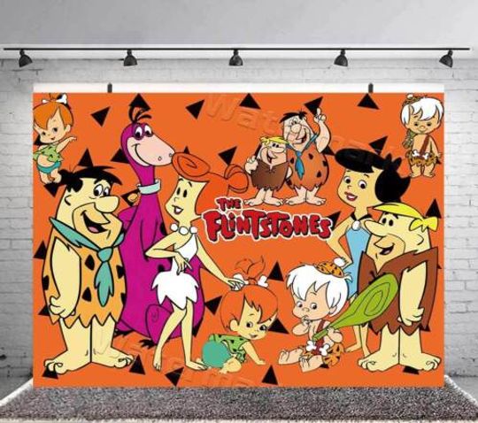 Discover Flintstones Birthday Decor Party Supplies Banner Backdrop Cartoon