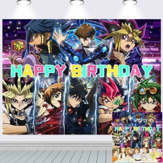 Discover Yugioh Happy Birthday Backdrop Banner Background Cartoon Decoration