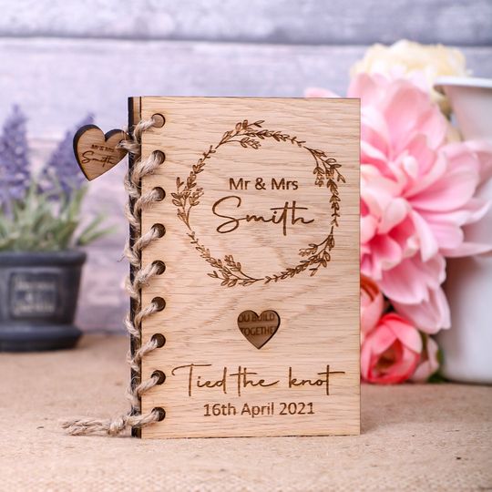 Discover Personalised Wooden Wedding Card, Newlywed Keepsake