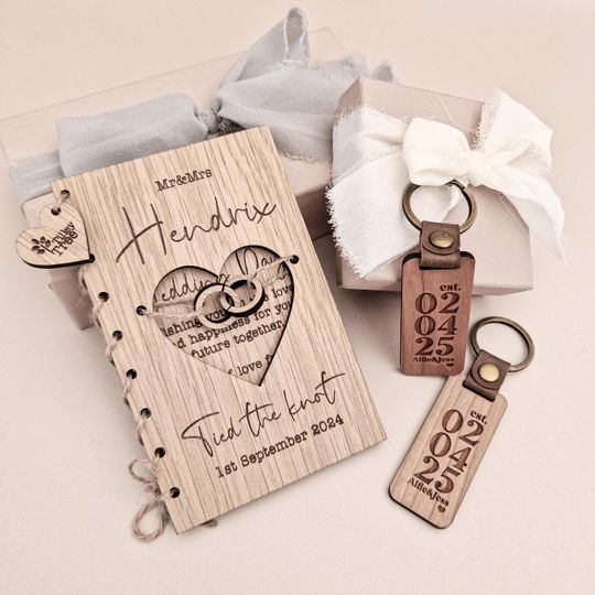 Discover Custom Wedding Card Keyring Present for Married Couple Husband Wife Wedding Day