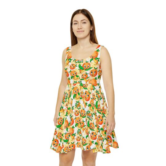 Discover Orange Bird Women's Skater Dress (AOP)