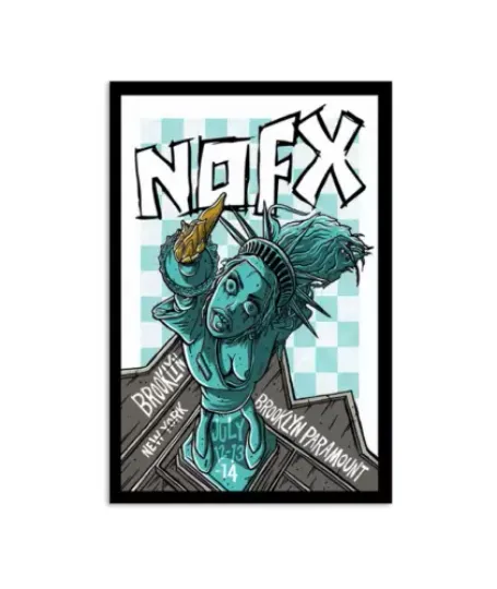 Discover NOFX Tour 2024 Brooklyn NY July 12-14 Denver CO July 20-21 2024 Unframed Poster