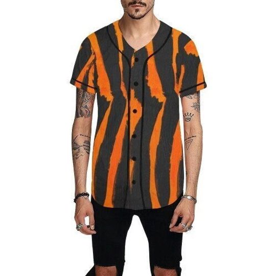 Discover Tiger Striped Custom Baseball Jersey