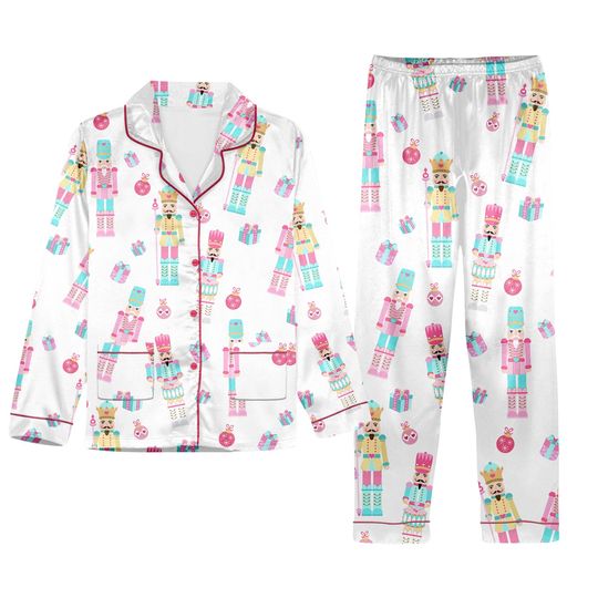 Discover Pink Nutcracker Christmas Pajama Set, Nutcracker Pajama Set