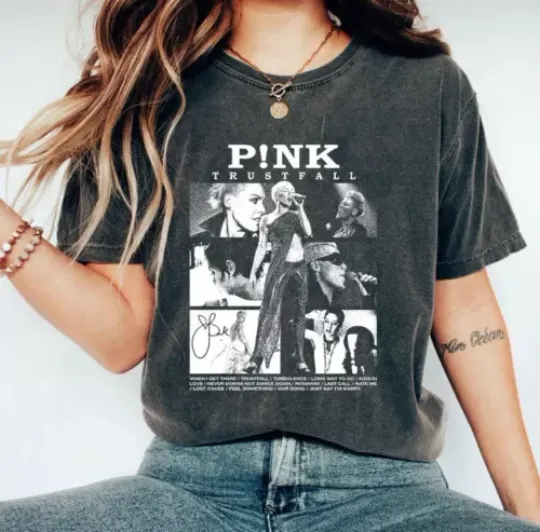 Discover Vintage P!nk Singer Merch Shirt, Pink Trustfall Album Shirt Summer Carnival 2024