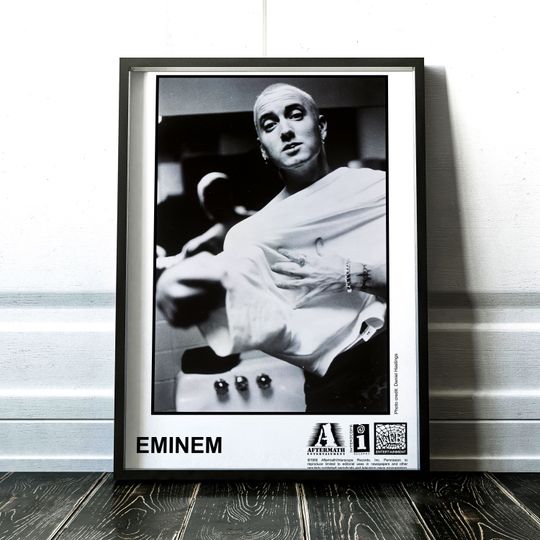 Discover EMINEM 1999 Publicity Photograph Aftermath Interscope Poster Art Collectable Wall Art Canvas
