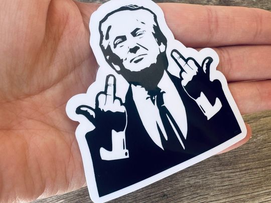 Discover Trump Flipping the Bird Stickers, Trump 2024
