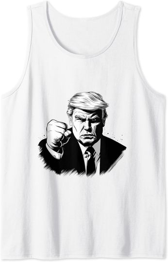 Discover Survived Mug shot of President Trump Survived Attempt shot Tank Top