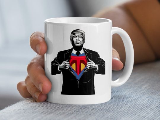 Discover Trump Assassination Attempt, Trump Shooting, Superhero President Mug