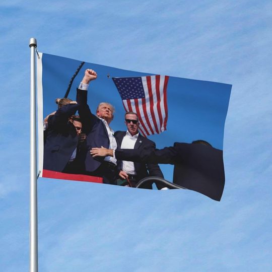 Discover Trump Shooting Fight House Flag You Missed Trump 2024 House Flag