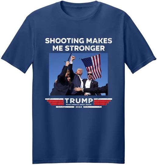 Discover Donald Trump Pennsylvania Rally Shooting T-Shirt - Shooting Makes Me Stronger