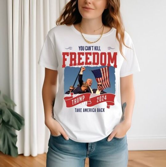 Discover Trump Fight for America T-Shirt, Assassination Attempt, Trump Shooting Shirt