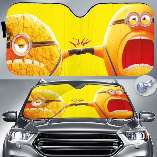 Discover Minions Car Sun Shade, Despicable Me 4 Auto Sunshade, Custom Car Accessory
